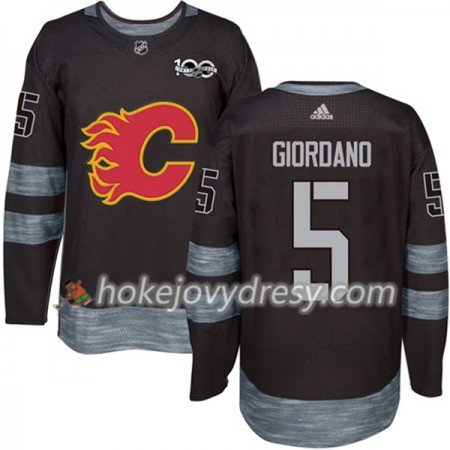 Pánské Hokejový Dres Calgary Flames Mark Giordano 5 1917-2017 100th Anniversary Adidas Černá Authentic